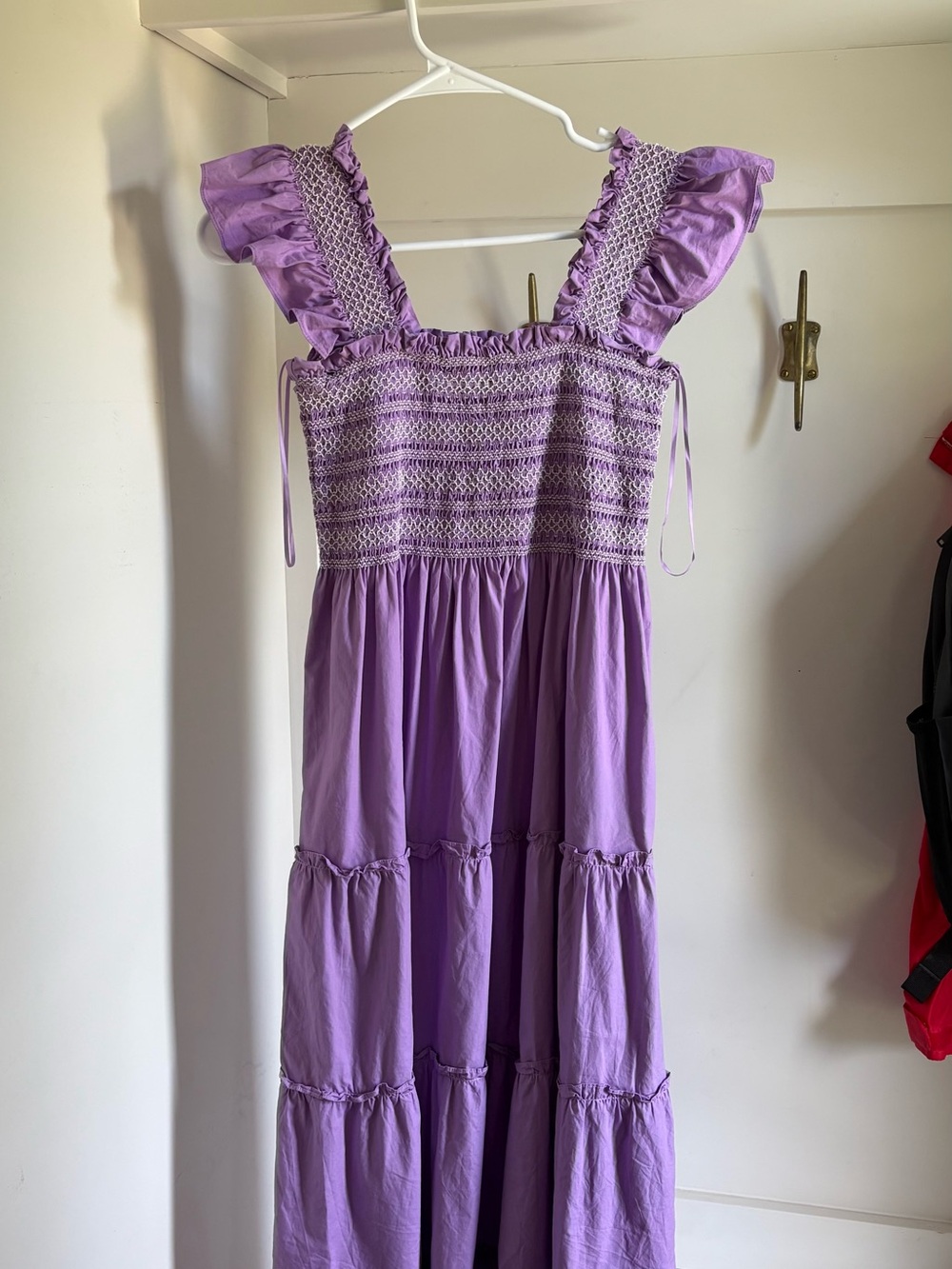 Lavender Smocked Maxi Dress with Ruffle Straps